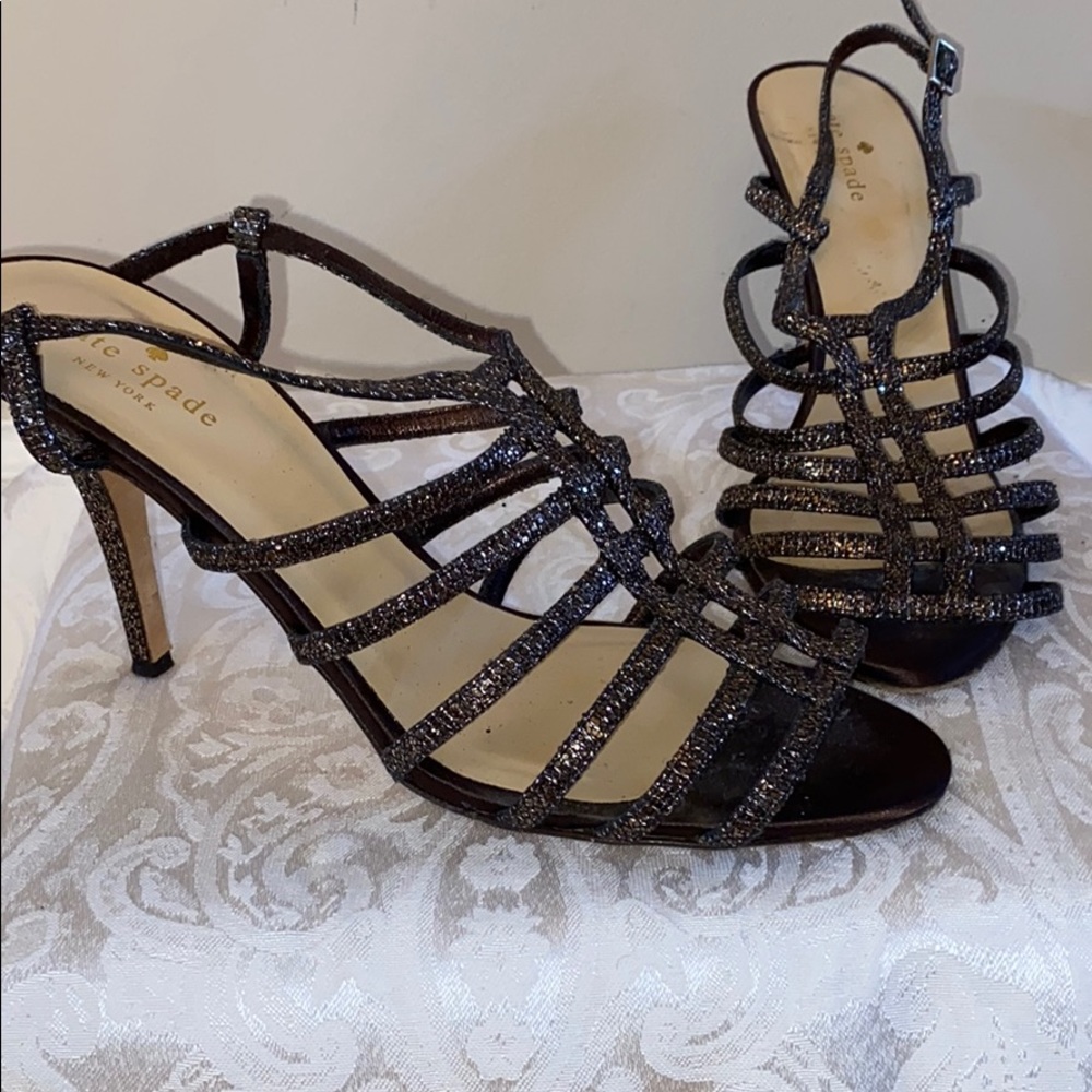 Kate Spade glittery bronze strappy sandal